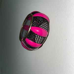 Pink & Black Bracelet w/Gold Trim
